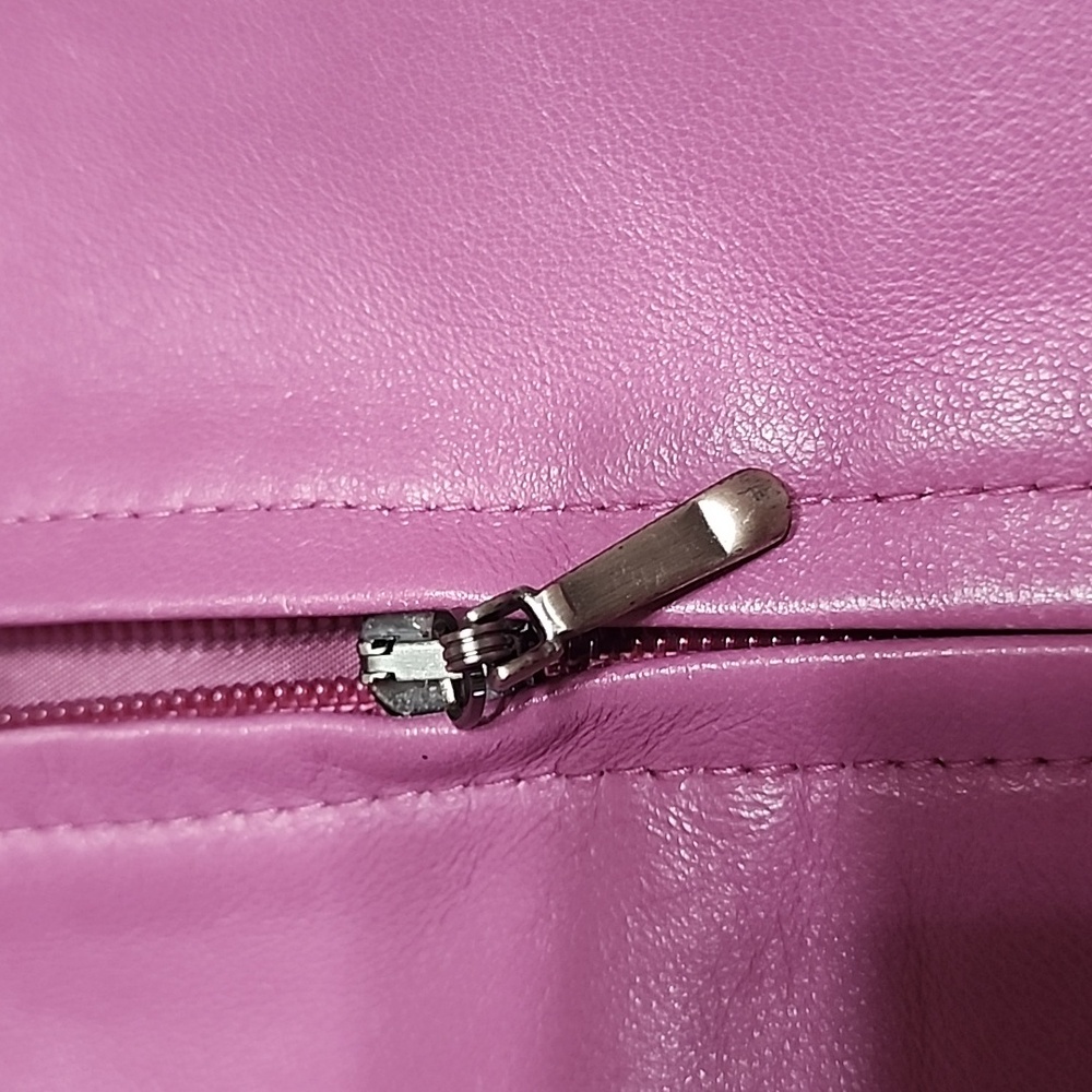 Liz Clairborne women's Lambskin leather jacket size 14 Lavender Designer Luxury - Picture 4 of 7
